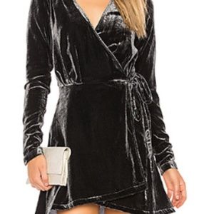 Blue Velvet Wrap Dress